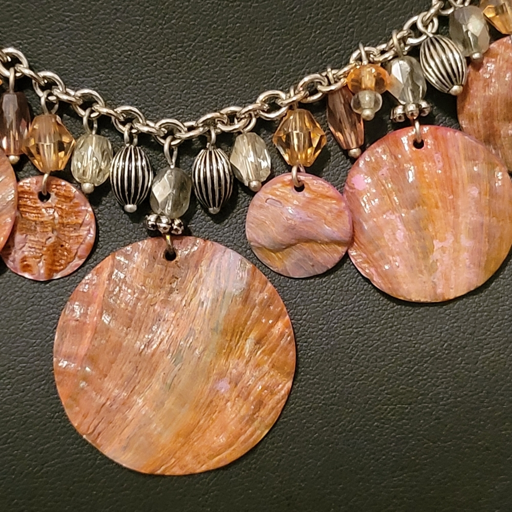 Estate Lia Sophia Abalone Shell Necklace - Picture 3 of 5